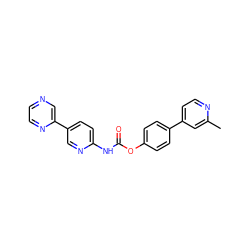 Cc1cc(-c2ccc(OC(=O)Nc3ccc(-c4cnccn4)cn3)cc2)ccn1 ZINC000473111604