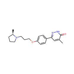 Cc1cc(-c2ccc(OCCCN3CCC[C@H]3C)cc2)n[nH]c1=O ZINC000072118455