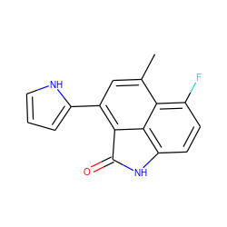 Cc1cc(-c2ccc[nH]2)c2c3c(ccc(F)c13)NC2=O ZINC000013536001