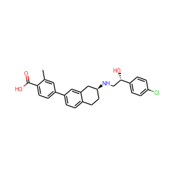 Cc1cc(-c2ccc3c(c2)C[C@@H](NC[C@H](O)c2ccc(Cl)cc2)CC3)ccc1C(=O)O ZINC000040847931