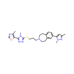 Cc1cc(-c2ccc3c(c2)CCN(CCCSc2nnc(-c4ocnc4C)n2C)CC3)n(C)n1 ZINC000028712502