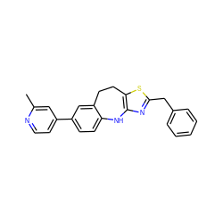 Cc1cc(-c2ccc3c(c2)CCc2sc(Cc4ccccc4)nc2N3)ccn1 ZINC000653709000