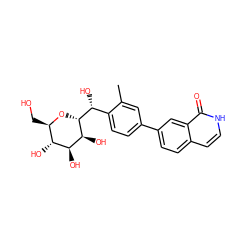 Cc1cc(-c2ccc3cc[nH]c(=O)c3c2)ccc1[C@@H](O)[C@H]1O[C@H](CO)[C@@H](O)[C@H](O)[C@@H]1O ZINC001772600573