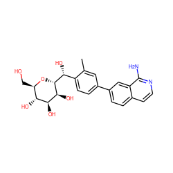 Cc1cc(-c2ccc3ccnc(N)c3c2)ccc1[C@@H](O)[C@H]1O[C@H](CO)[C@@H](O)[C@H](O)[C@@H]1O ZINC001772592873