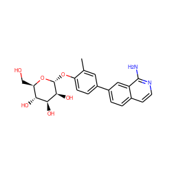 Cc1cc(-c2ccc3ccnc(N)c3c2)ccc1O[C@H]1O[C@H](CO)[C@@H](O)[C@H](O)[C@@H]1O ZINC001772649492