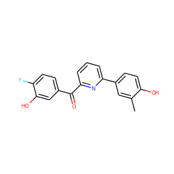 Cc1cc(-c2cccc(C(=O)c3ccc(F)c(O)c3)n2)ccc1O ZINC000073200418