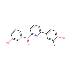 Cc1cc(-c2cccc(C(=O)c3cccc(O)c3)n2)ccc1O ZINC000082148953