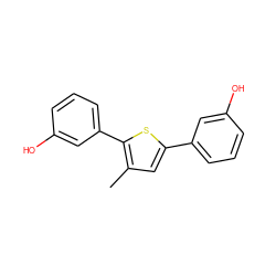 Cc1cc(-c2cccc(O)c2)sc1-c1cccc(O)c1 ZINC000045285735