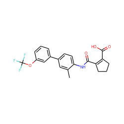 Cc1cc(-c2cccc(OC(F)(F)F)c2)ccc1NC(=O)C1=C(C(=O)O)CCC1 ZINC000013534150