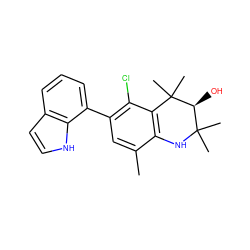 Cc1cc(-c2cccc3cc[nH]c23)c(Cl)c2c1NC(C)(C)[C@H](O)C2(C)C ZINC000038214969