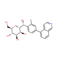 Cc1cc(-c2cccc3cnccc23)ccc1[C@@H](O)[C@H]1O[C@H](CO)[C@@H](O)[C@H](O)[C@@H]1O ZINC001772583212