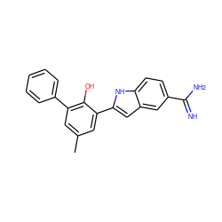 Cc1cc(-c2ccccc2)c(O)c(-c2cc3cc(C(=N)N)ccc3[nH]2)c1 ZINC000000025910