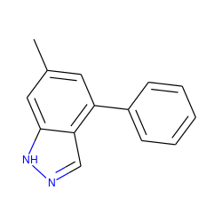 Cc1cc(-c2ccccc2)c2cn[nH]c2c1 ZINC000653845465