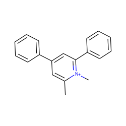 Cc1cc(-c2ccccc2)cc(-c2ccccc2)[n+]1C ZINC000003011392