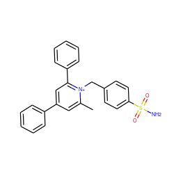 Cc1cc(-c2ccccc2)cc(-c2ccccc2)[n+]1Cc1ccc(S(N)(=O)=O)cc1 ZINC000027990550