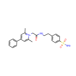 Cc1cc(-c2ccccc2)cc(C)[n+]1CC(=O)NCCc1ccc(S(N)(=O)=O)cc1 ZINC000013804320