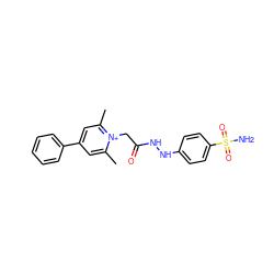 Cc1cc(-c2ccccc2)cc(C)[n+]1CC(=O)NNc1ccc(S(N)(=O)=O)cc1 ZINC000013804300