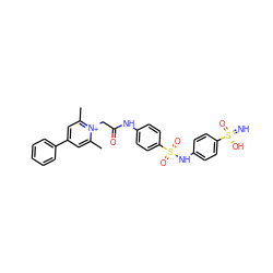 Cc1cc(-c2ccccc2)cc(C)[n+]1CC(=O)Nc1ccc(S(=O)(=O)Nc2ccc([S@](=N)(=O)O)cc2)cc1 ZINC000377810351