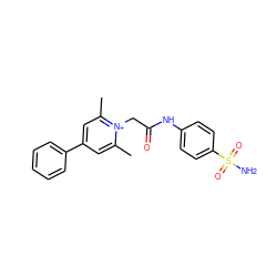 Cc1cc(-c2ccccc2)cc(C)[n+]1CC(=O)Nc1ccc(S(N)(=O)=O)cc1 ZINC000013804290