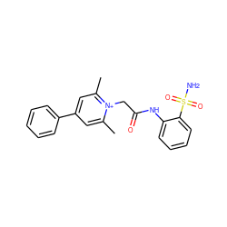 Cc1cc(-c2ccccc2)cc(C)[n+]1CC(=O)Nc1ccccc1S(N)(=O)=O ZINC000013804270