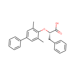 Cc1cc(-c2ccccc2)cc(C)c1O[C@@H](Cc1ccccc1)C(=O)O ZINC000095593372