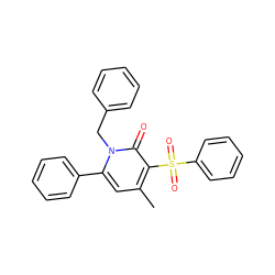 Cc1cc(-c2ccccc2)n(Cc2ccccc2)c(=O)c1S(=O)(=O)c1ccccc1 ZINC000004090569