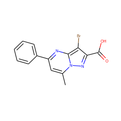 Cc1cc(-c2ccccc2)nc2c(Br)c(C(=O)O)nn12 ZINC000000317997