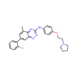 Cc1cc(-c2ccccc2Cl)cc2nnc(Nc3ccc(OCCN4CCCC4)cc3)nc12 ZINC000028702712