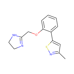 Cc1cc(-c2ccccc2OCC2=NCCN2)sn1 ZINC000013437863