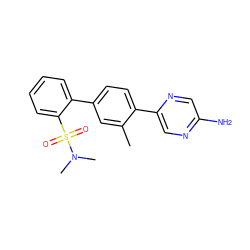 Cc1cc(-c2ccccc2S(=O)(=O)N(C)C)ccc1-c1cnc(N)cn1 ZINC000224805402