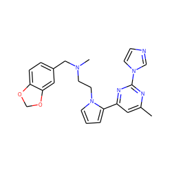 Cc1cc(-c2cccn2CCN(C)Cc2ccc3c(c2)OCO3)nc(-n2ccnc2)n1 ZINC000073388086