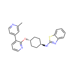 Cc1cc(-c2cccnc2O[C@H]2CC[C@H](Nc3nc4ccccc4s3)CC2)ccn1 ZINC000254134075