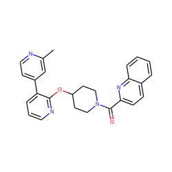 Cc1cc(-c2cccnc2OC2CCN(C(=O)c3ccc4ccccc4n3)CC2)ccn1 ZINC000096168937