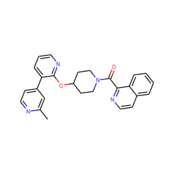 Cc1cc(-c2cccnc2OC2CCN(C(=O)c3nccc4ccccc34)CC2)ccn1 ZINC000096168938