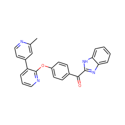 Cc1cc(-c2cccnc2Oc2ccc(C(=O)c3nc4ccccc4[nH]3)cc2)ccn1 ZINC000139533250