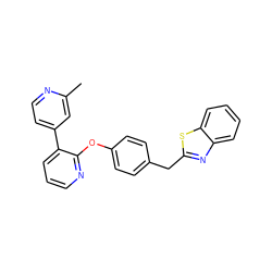 Cc1cc(-c2cccnc2Oc2ccc(Cc3nc4ccccc4s3)cc2)ccn1 ZINC000169703157