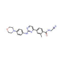 Cc1cc(-c2ccnc(Nc3ccc(N4CCOCC4)cc3)n2)ccc1C(=O)NCC#N ZINC000049014132