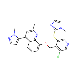 Cc1cc(-c2ccnn2C)c2cccc(OCc3c(Cl)cncc3Sc3nccn3C)c2n1 ZINC000043062951