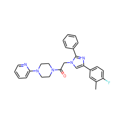 Cc1cc(-c2cn(CC(=O)N3CCN(c4ccccn4)CC3)c(-c3ccccc3)n2)ccc1F ZINC000096284542