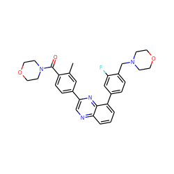 Cc1cc(-c2cnc3cccc(-c4ccc(CN5CCOCC5)c(F)c4)c3n2)ccc1C(=O)N1CCOCC1 ZINC000049087833