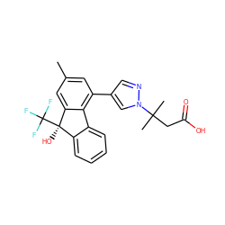 Cc1cc(-c2cnn(C(C)(C)CC(=O)O)c2)c2c(c1)[C@](O)(C(F)(F)F)c1ccccc1-2 ZINC000143368627