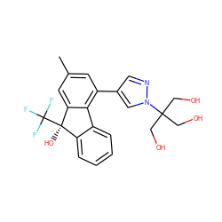 Cc1cc(-c2cnn(C(CO)(CO)CO)c2)c2c(c1)[C@](O)(C(F)(F)F)c1ccccc1-2 ZINC000116910536