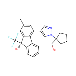 Cc1cc(-c2cnn(C3(CO)CCCC3)c2)c2c(c1)[C@](O)(C(F)(F)F)c1ccccc1-2 ZINC000144884924