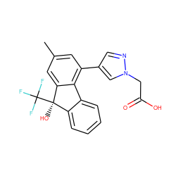 Cc1cc(-c2cnn(CC(=O)O)c2)c2c(c1)[C@](O)(C(F)(F)F)c1ccccc1-2 ZINC000144887044