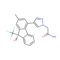 Cc1cc(-c2cnn(CC(N)=O)c2)c2c(c1)[C@](O)(C(F)(F)F)c1ccccc1-2 ZINC000144871555