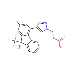 Cc1cc(-c2cnn(CCC(=O)O)c2)c2c(c1)[C@](O)(C(F)(F)F)c1ccccc1-2 ZINC000116910455