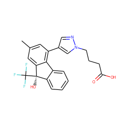 Cc1cc(-c2cnn(CCCC(=O)O)c2)c2c(c1)[C@](O)(C(F)(F)F)c1ccccc1-2 ZINC000116911593