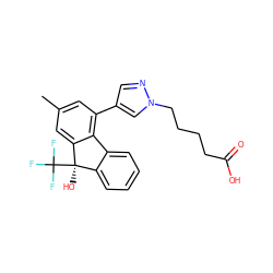 Cc1cc(-c2cnn(CCCCC(=O)O)c2)c2c(c1)[C@](O)(C(F)(F)F)c1ccccc1-2 ZINC000144907520