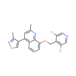 Cc1cc(-c2conc2C)c2cccc(OCc3c(Cl)cncc3Cl)c2n1 ZINC000042964019