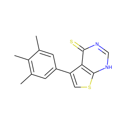 Cc1cc(-c2csc3[nH]cnc(=S)c23)cc(C)c1C ZINC000013865391